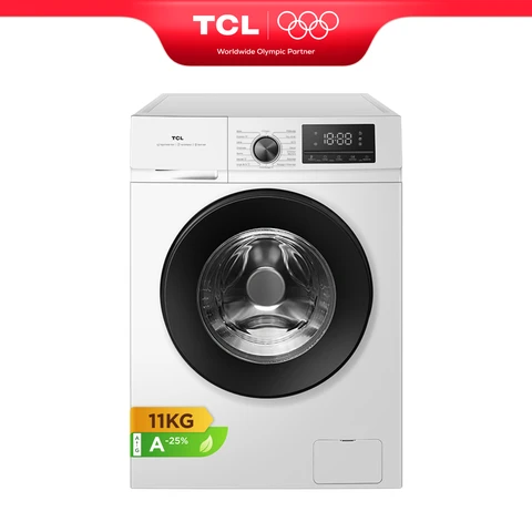 TCL Waschmaschine slim, 6 kg, nur 45 cm Tiefe, mit BLDC Invertermotor,  Dampfwäsche, Schnellwäsche 15 Min., automatische Gewichtserkennung,  Nachlegefunktion [Energieeffizienzklasse B] FF1006WB0 | Waschmaschinen