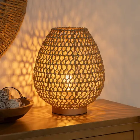 Atmosphera Tafellamp - Natuurlijk hout, 35,5 cm