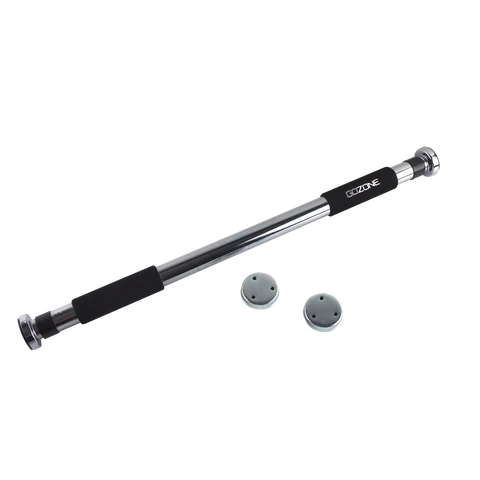 BARRE DE TRACTION  Taille : 65,5 x 5 x 5 cm  Largeur réglable avec verrouillage, sans vis, barre de traction horizontale portable pour le cadre de porte, entraînement, plage de réglage : 62-91 cm