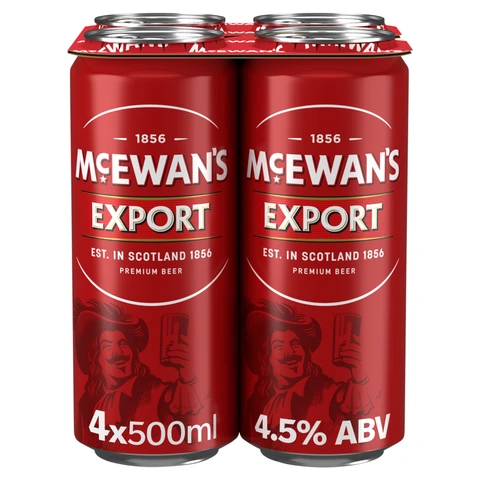 McEwan's Export Original Scottish Premium Ale Beer 4 x 500ml Cans