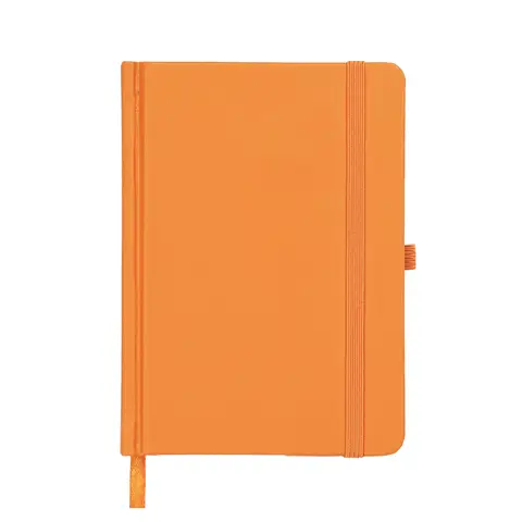 A6 Premium PU-Hardcover-Taschennotizbuch mit Linienblättern – 80 Blatt (100 g/m² Offetpapier), Lesezeichen, Gummiband und Stiftfach – undatierter Planer zum Aufnotieren, Ideen zu skizzieren, Listen zu entwerfen oder zum persönlichen Journaling – rostiges Orange