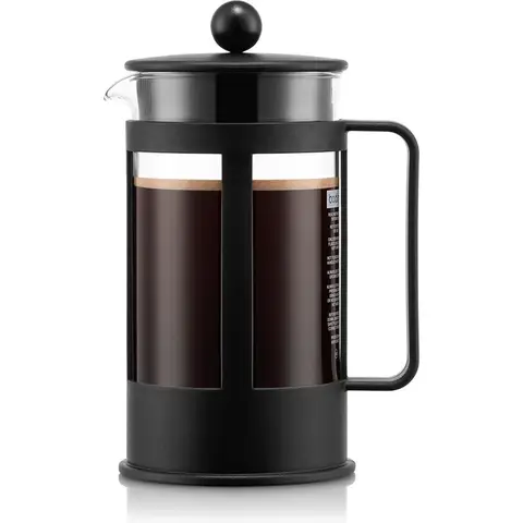 Bodum KENYA French Press Koffiezetter - 1L, 8 kopjes, zwart