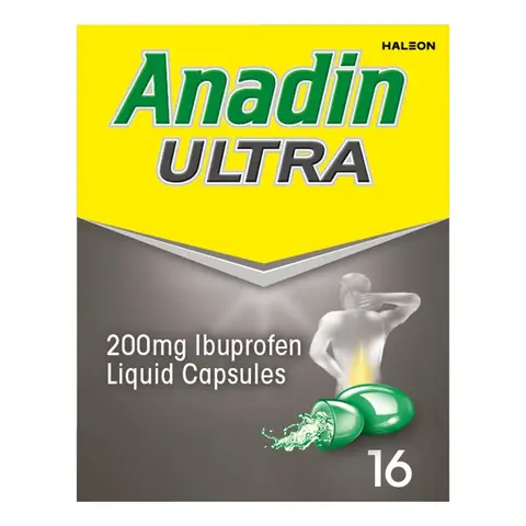 Anadin Ultra Ibuprofen Pain Relief Liquid Capsules - 16 Capsules