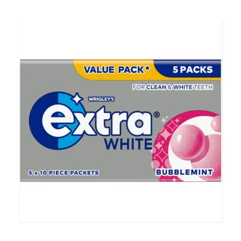 Extra White Bubblemint Chewing Gum 5 Pack 70g