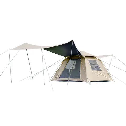 Mobi Garden, Automatisches Pop-up-Campingzelt 155 mit Abdeckplane, Verdunkelung & UV-Schutz, Sofort- & Faltzelt, Weiß, für Outdoor & Picknick, Schnelle und mühelose Montage, Kompakt für einfache Aufbewahrung & Transport, Großer Wohnraum, Hervorragende Belüftung mit zuverlässigem wasserdichten Schutz