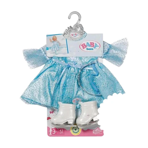 BABY born Eisprinzessin 43cm | Prinzessinnenkleid mit Schlittschuhen und Tiara für 43cm Puppen | Modell 836095 Zapf Creation