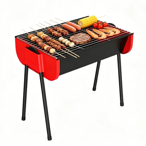 Tragbarer Camping Grill Barbecue - Outdoor Kochausrstung | BBQ Zubehr