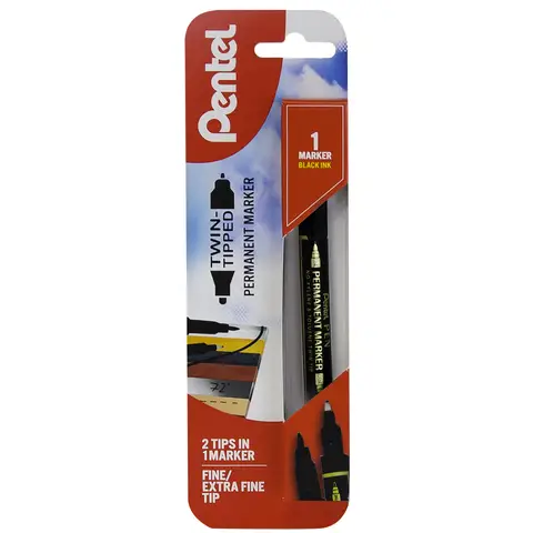 Pentel Twin Tipped Permanent Marker Black