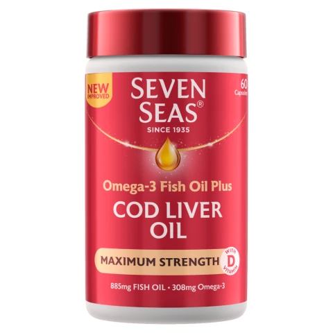 Seven Seas Omega-3 Fish Oil Plus Cod Liver Oil 60 Capsules