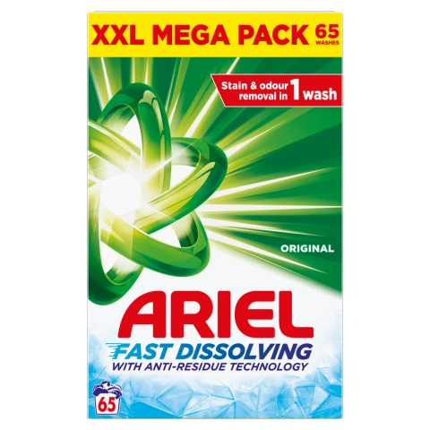 Ariel Fast Dissolving Washing Powder 3.575kg, 65 Washes, Original
