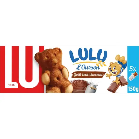LULU L'OURSON Gâteaux fourrés au chocolat 150g