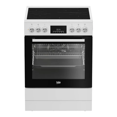 Beko FBM67320WS freistehender Herd, 60 cm Backofen, 72 l Volumen, Dampfreinigung SteamShine, 8 Heizarten, Multifunktionsofen, weiß [Energieklasse A]