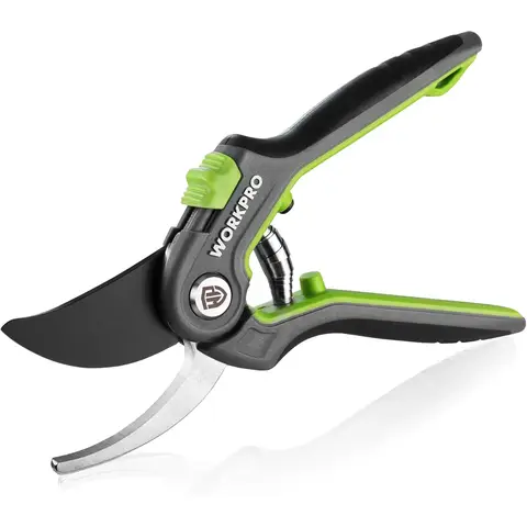 WORKPRO Bypass Secateurs 210 mm, Professional Pruning Shears with SK5 Blade for Fresh Branches, Ideal Garden Tool for Grafting, Pruning, Harvesting, Plant Shears, Pruning Shears for Gardening