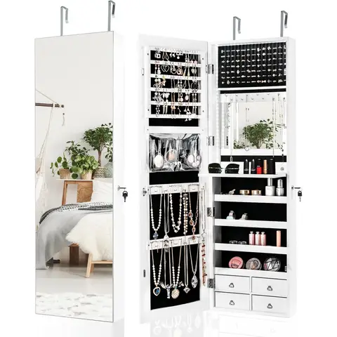 Costway Multipurpose Storage Cabinet with 4 Drawers-White