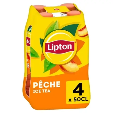 Thé froid Lipton saveur pêche le pack de 4x50 cl
