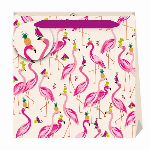 Sara Miller Fabulous Flamingos Medium Gift Bag
