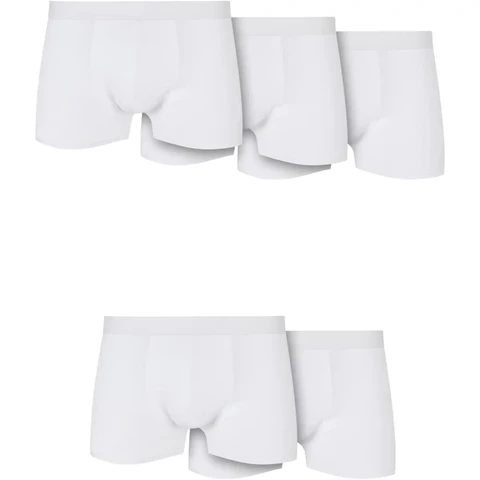 Urban Classics Solid Bio-Baumwoll-Boxershorts 5er-Pack Unterwäsche - Weiß XXL