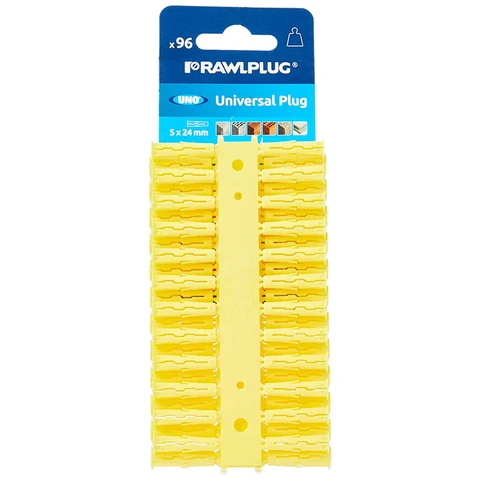 RAWLPLUG Yellow UNO® Plugs 5 x 24mm (Card 96)