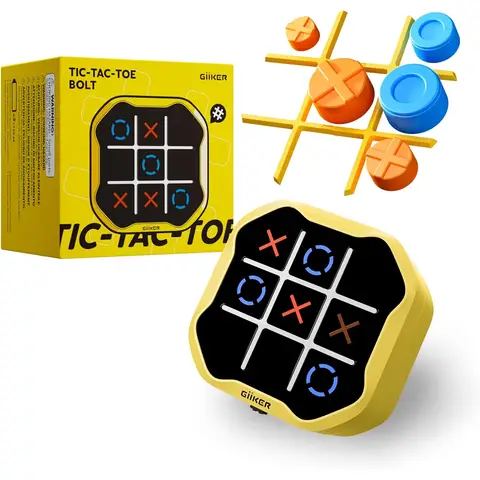 GiiKER Tic Tac Toe Bolt Game, Original 3-in-1 Handheld Puzzle Game Console, Portable Travel Games, Board Games for Children and Adults, Birthday Gifts for Children from 3 Years