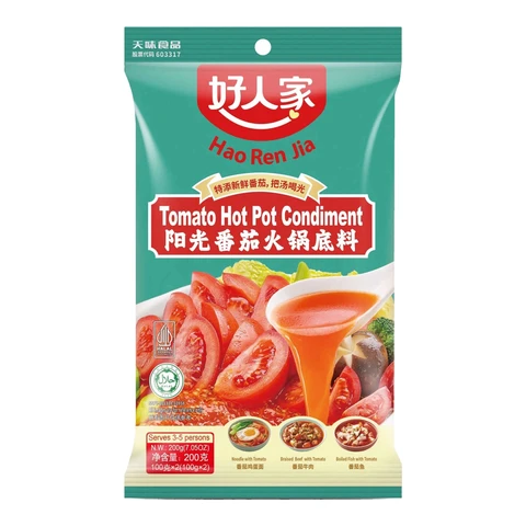 HAO REN JIA Base de bouillon pour fondue chinoise saveur tomate - 200 g 