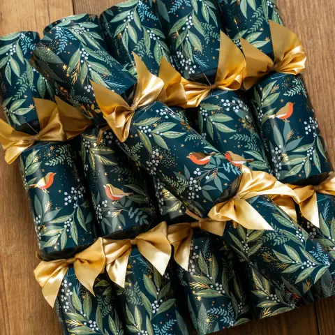 Sara Miller Set of 6 Robin and Snowberries 13" Premium Crackers