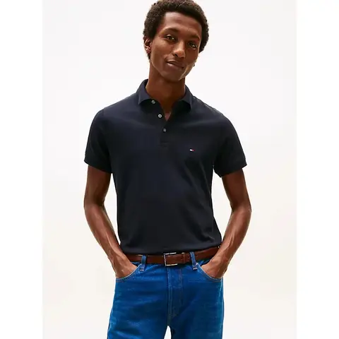 Tommy Hilfiger 1985 SLIM POLO Heren L Woestijnblauw