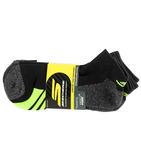 Skechers 3-Pack Heren Half Terry Quarter Zwarte Sokken S114981-HBLK_ 41-46