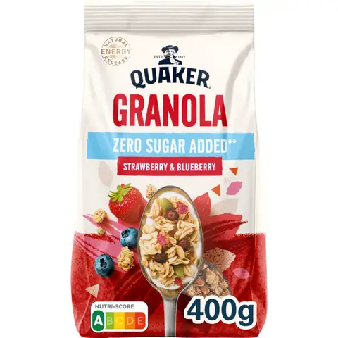 Quaker Zs Granola Aardbei Bosbes 400g