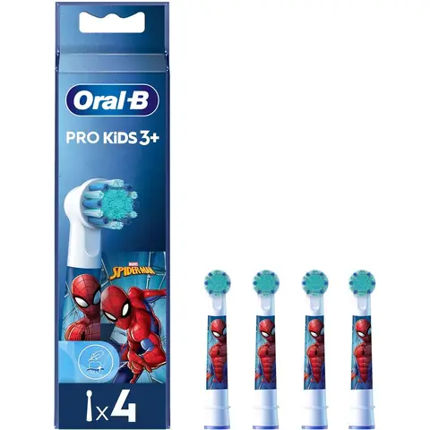 Oral-B Pro Kids Spiderman Elektrische Tandenborstelkoppen 4 Pack Zachte Borsteling