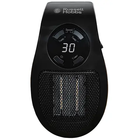 Russell Hobbs Portable Ceramic Plug‑in Fan Heater, 500W – Black, RHPH2001B