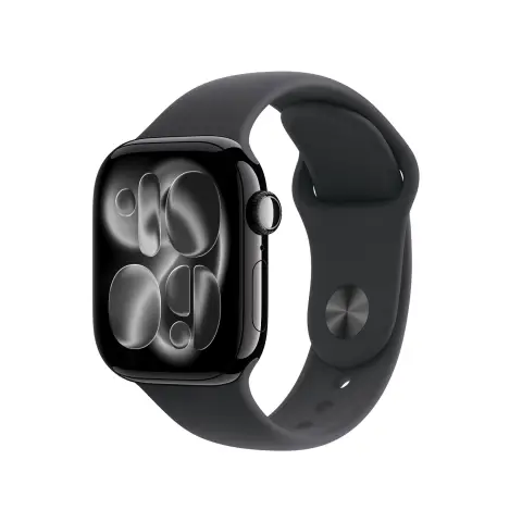 Apple Watch Series 11 GPS + Cellular 42mm Jet Black Aluminiumgehäuse mit schwarzem Sportarmband - S/M