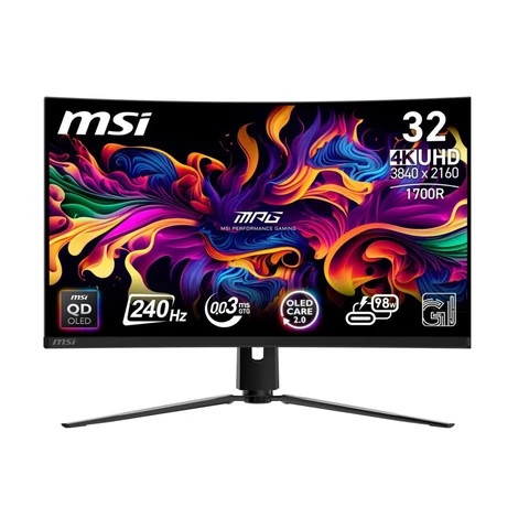MSI MPG 321CURX QD-OLED 80 cm (31,5 inch) 4K Ultra HD monitor 3840 x 2160 pixels zwart