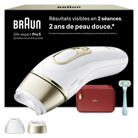 Braun Épilateur IPL PL5221 - 1 unité - Réduit durablement la pilosité - Capteur de contact avec la peau - Pour le corps et le visage