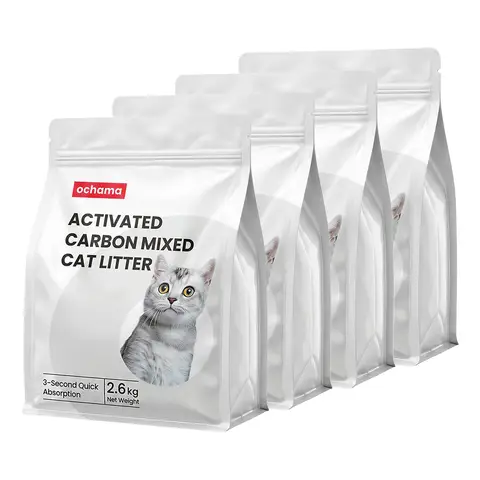 ochama Litière pour chat désodorisante mixte au charbon actif - 4 x 2,6 kg