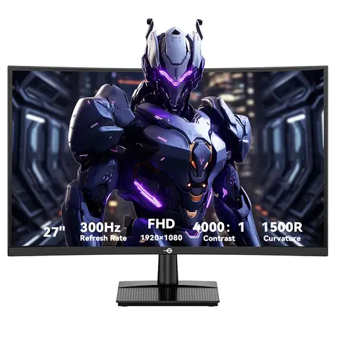 TITAN ARMY C27A1H Gaming-Monitor, 27 Zoll, R1500, 16:9, schnelles VA-Display, FHD, 300 Hz, EU-Version