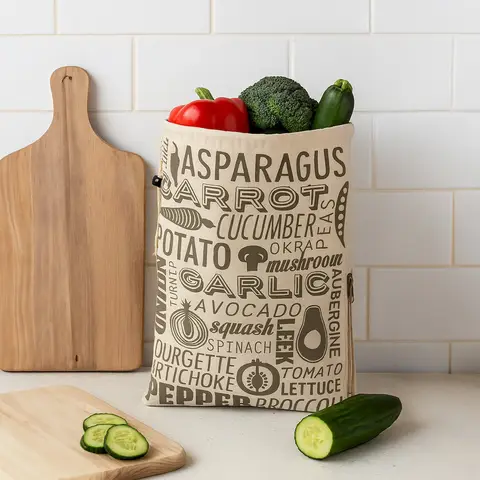 Maison by Premier Grey and Natural Vegetable Bag