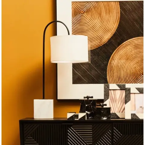 Fifty Five South Table Lamp Murdoch Curved Marble White/Black 66cm