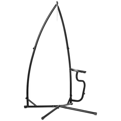 Outsunny Hammock Chair Stand Only Construction Heavy Duty Metal C-Stand for Hammock Chair Porch Swing Indoor or Outdoor Use