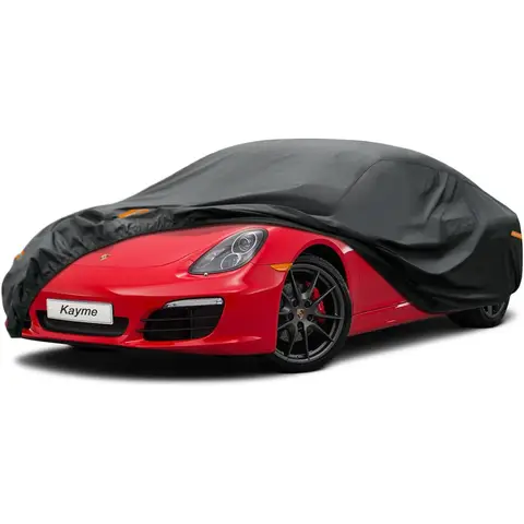 Kayme 7 Layers Coupé Car Cover Waterproof Breathable, Full Garage Car Cover for Sun Dust Protection, Universal Fit for Porsche 718, Jaguar F-Type, Nissan 350z/370z, BMW Z4, etc. (420 to 450 cm)