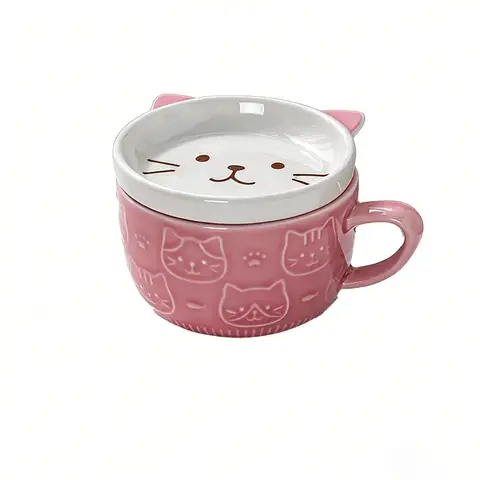 Huacan Adorable Animal Cartoon Breakfast Oatmeal Mug Coffee Cup