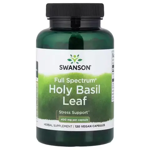 Swanson Holy Basil Stress Support 400mg Capsules - 120 Capsules