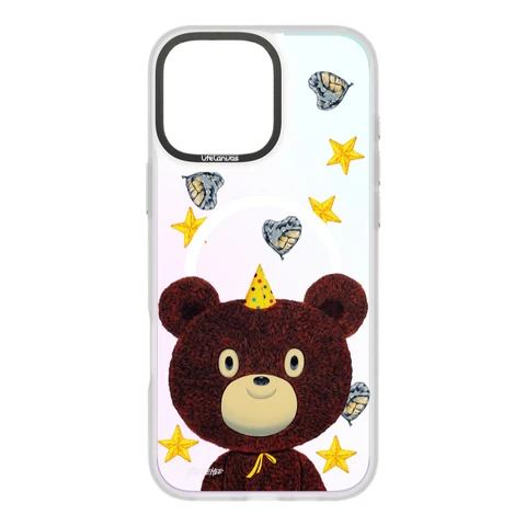 COMMA Canvas Series Magnetic Phone Case - iPhone16 Plus - Starry Bear