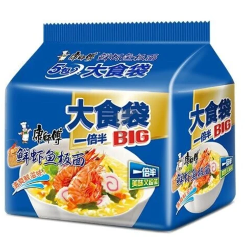 KSF Instant Noodles - Big Artificial Fish Flavour Pack of 5 康师傅 - 大食袋 -  鲜虾鱼板面5 连包695g