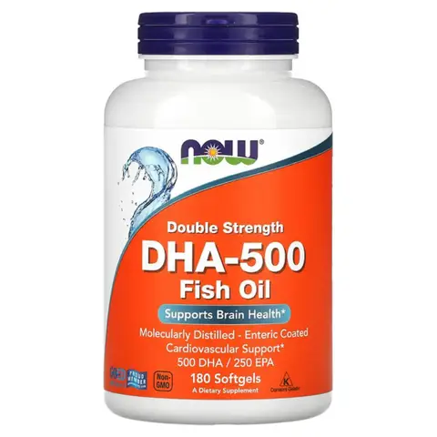 NOW Foods DHA Fish Oil Brain Support 500mg - 180 Softgels
