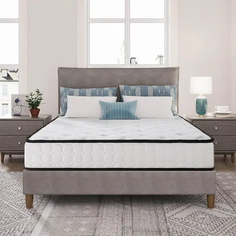 EGO HOME Pocket Spring Mattress 90x190cm Height 22cm Ergonomic 7-Zone Spring Mattress with Comfort Foam and Microfibre Cover Hardness H3 Mattress 90x190cm Oeko-Tex Certified