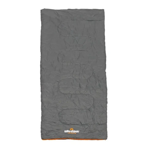 Milestone Sleeping Bag Envelope Style 2 Seasons Grey/Orange 250GSM