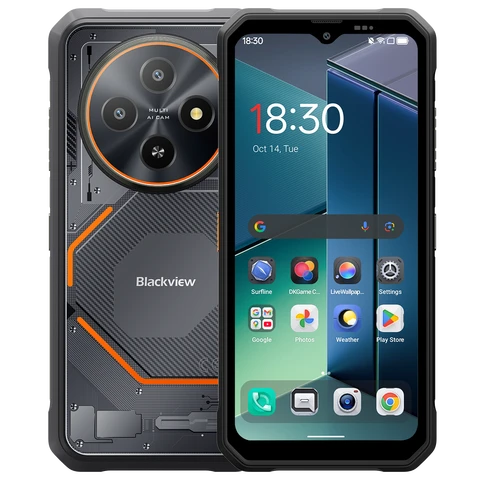 Blackview Fort 2 Android 15, 24GB (8+16) RAM + 128GB ROM (2TB TF card expansion) Outdoor 4G Smartphone, 16MP AI Camera, 6.56" HD+, 5000mAh, MediaTek G81, IP68 Waterproof Construction Site Phone, NFC, OTG, GPS, FM, 5G, WiFi