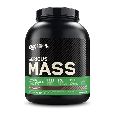 Optimum Nutrition Serious Mass Poudre protéinée pour prise de masse, chocolat 2,73 kg (8 portions)