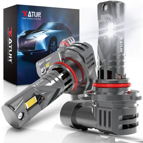 KATUR HB3 LED Headlight Bulbs, 100W 30000LM 6000K Xenon White HB3 Headlight Bulb 1:1 Mini Size Plug and Play 9005 LED Bulb, Pack of 2