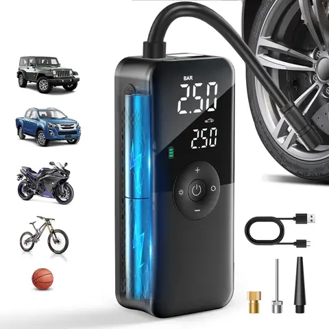 Car Inflation Pump Wireless Portable Electric Tire Inflator Air Pump Handheld Charging For Car Bicycle Motorcycle Air Compressor